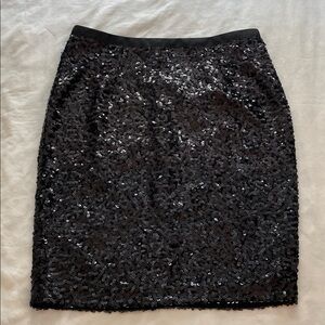 Gudi Black Sequin Pencil Skirt